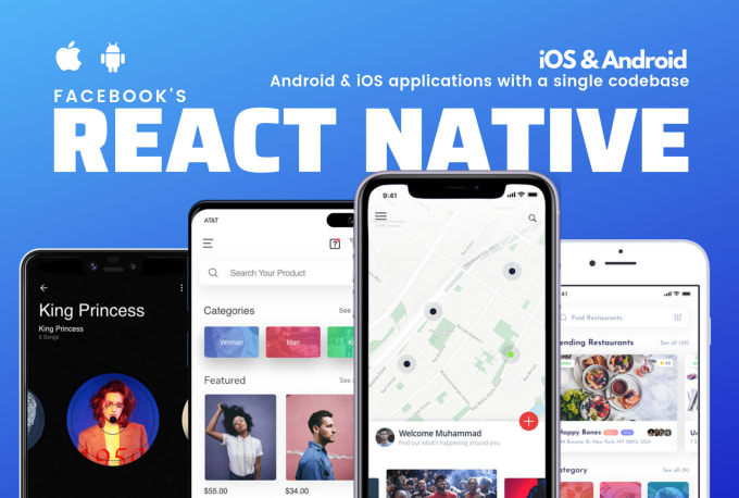 I will develop android and ios mobile app using react native