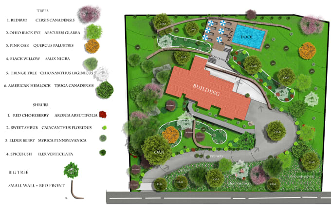 I will do architectural site plan and landscape design