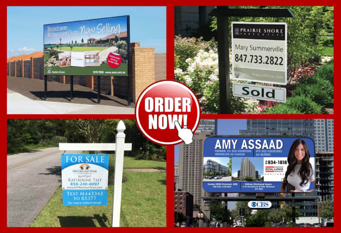 I will do real estate yard sign, street billboard banner designs