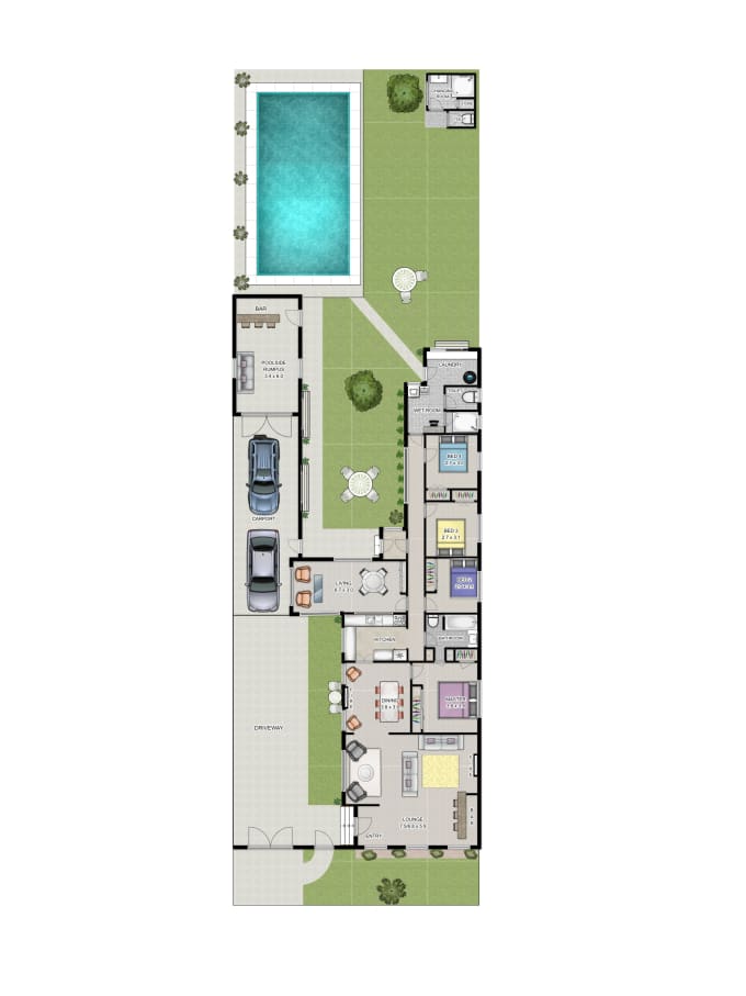 I will draw land box and floor plans on floorplanner