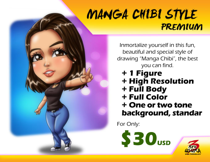 I will manga chibi caricature funny