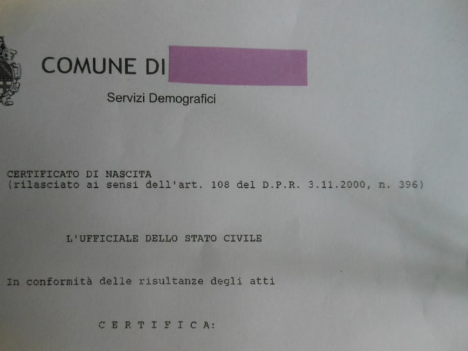 I will translate your italian birth certificate into english