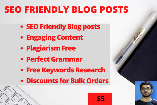 I will be seo friendly blog post writer or article writer, content writing