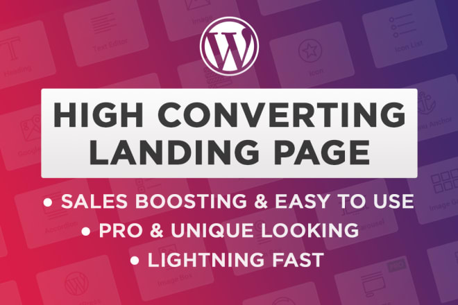 I will build custom wordpress landing page that converts