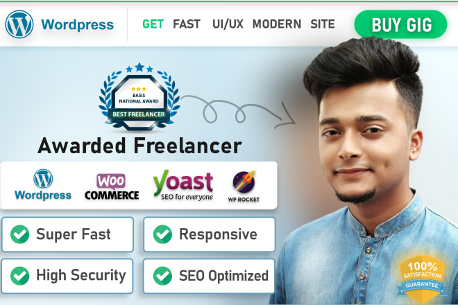 I will build fast wordpress website design, wordpress woocommerce, blog