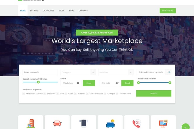 I will build listing and classified website on wordpress