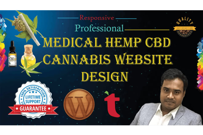I will build medical hemp cbd cannabis website with hosting, logo free