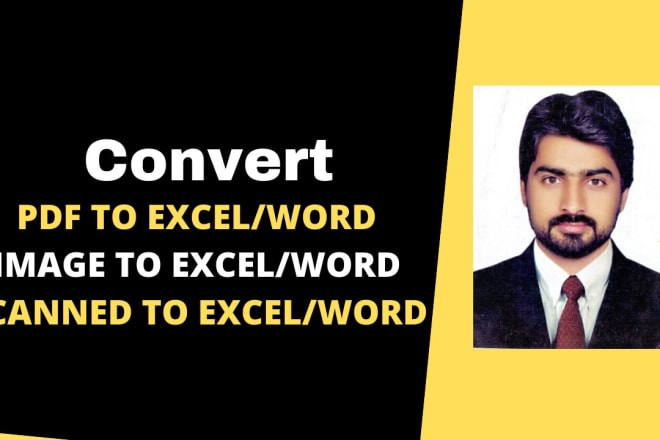 I will convert pdf, scanned,image to excel, word