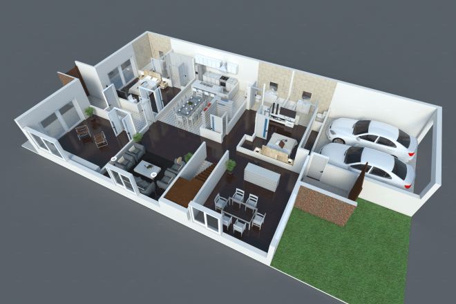 I will create 3d floor plan, exterior and interior, model sketchup