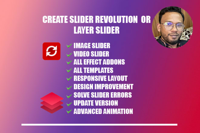 I will create a custom slider revolution or layer slider