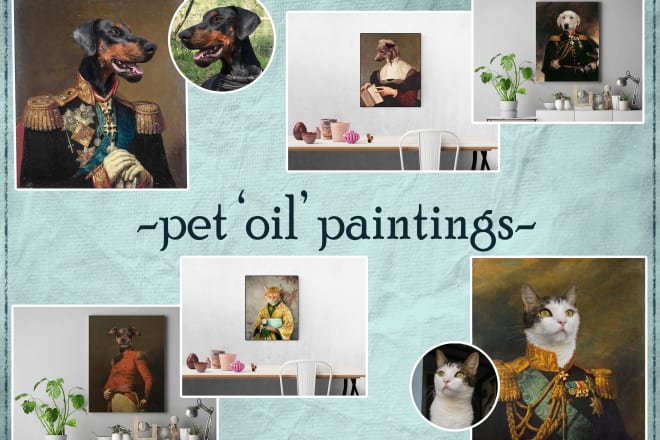I will create a digital oil painting type of your pet