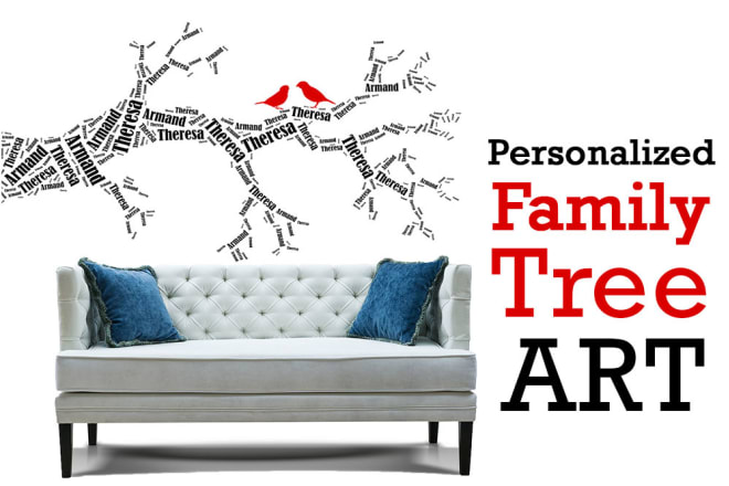 I will create a personalized Family Tree Print Art GIFT