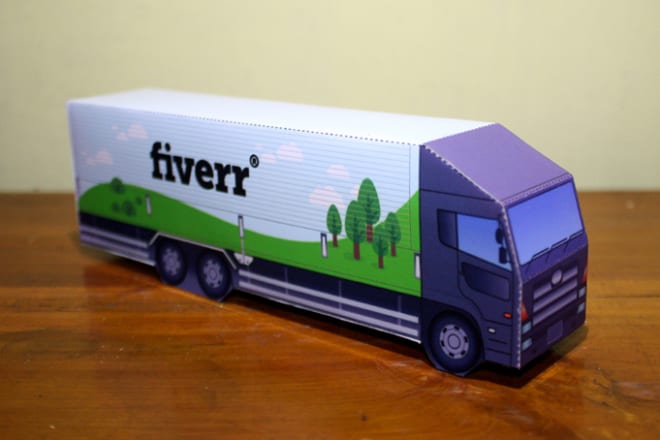 I will create a simple Truck paper model from your logo