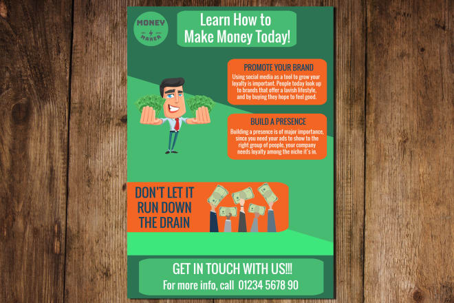 I will create a unique, flat advertisement flyer