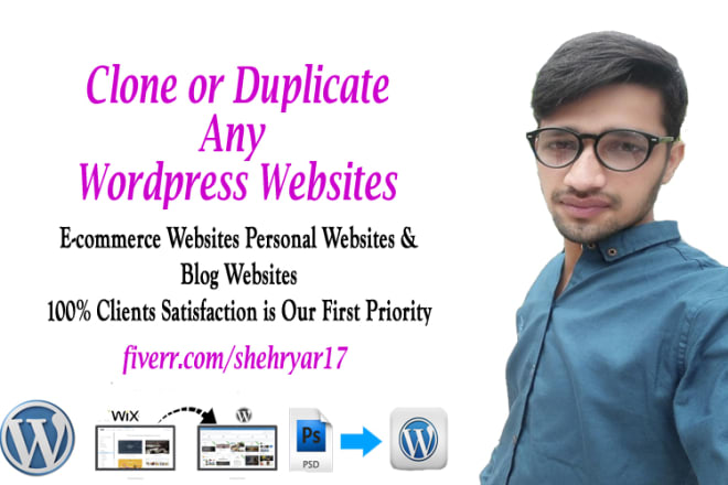 I will create clone wordpress website or eye catching designs wordpress