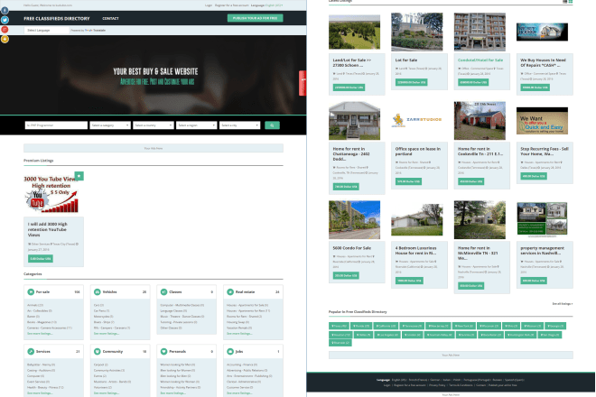 I will create professional classified website
