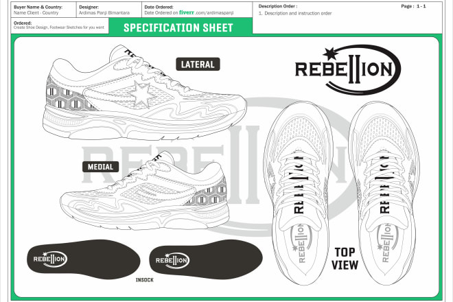 I will create shoe design, footwear sketches for you want