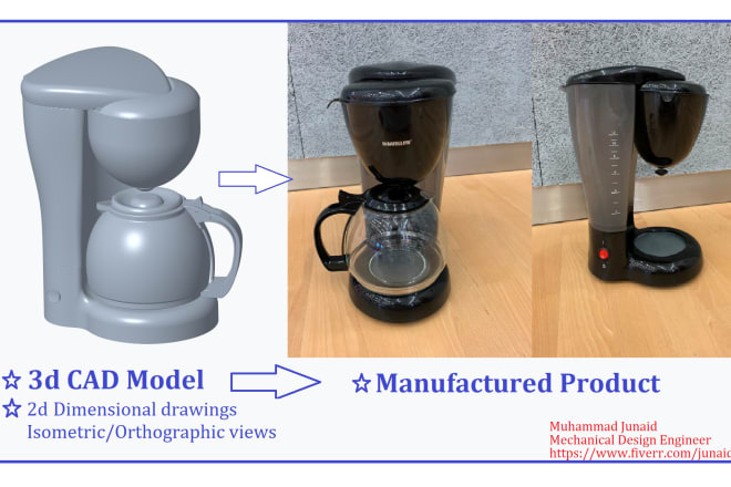 I will design 3d cad models using creo or solidworks