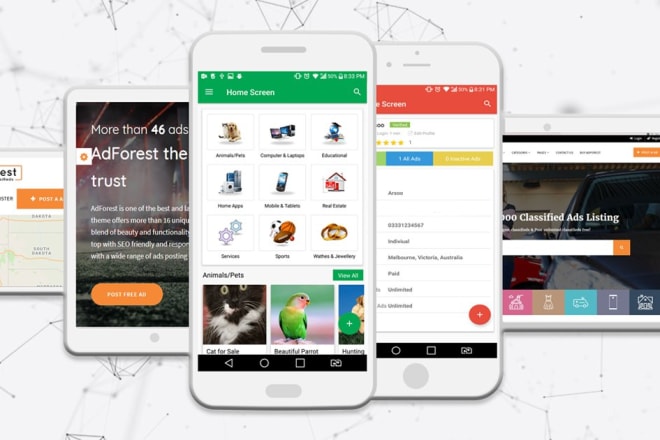 I will design a classified website, android and IOS app like olx or letgo
