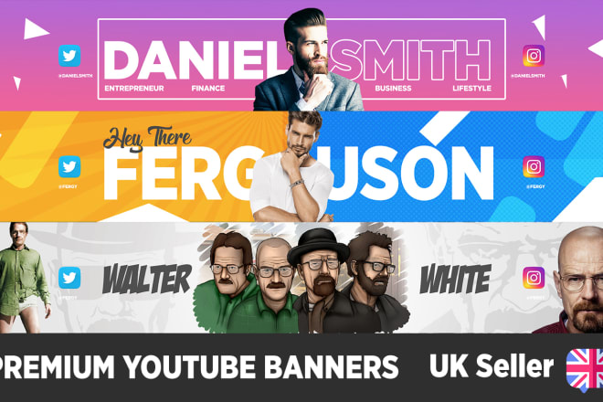 I will design a custom youtube channel banner