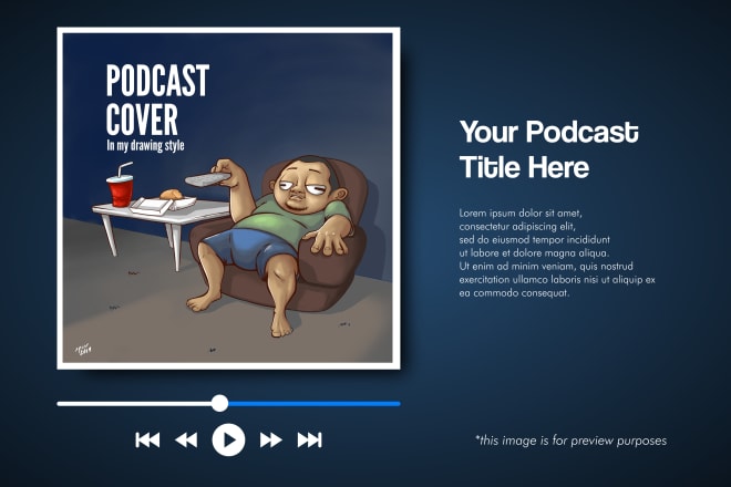 I will design a podcast cover art in cartoon illustration