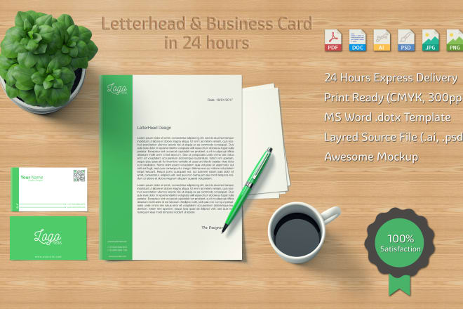 I will design a professional, creative letterhead and business card