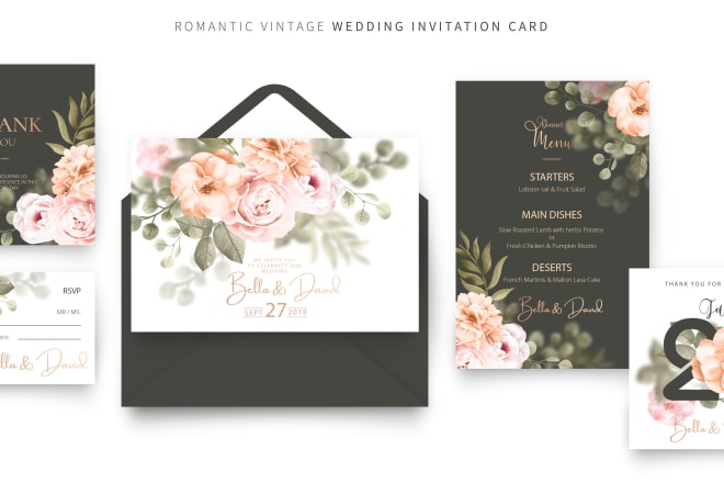 I will design a wedding card or invitation card for any event