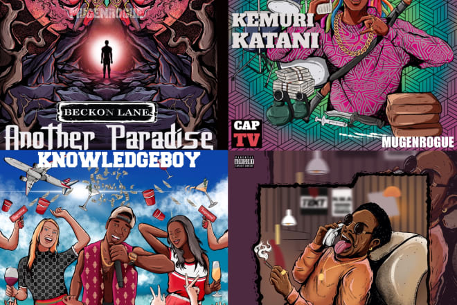 I will design album, single, mixtape cover in comic cartoon style