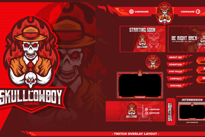 I will design amazing overlays,logo,screen panels and more