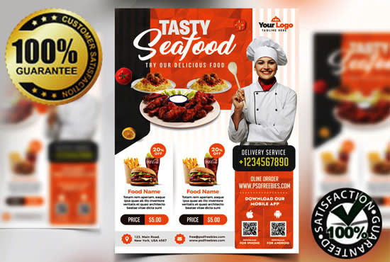 I will design amazing restaurant menu, food menu, digital menu board