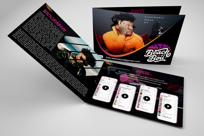 I will design artist press kit, media kit, epk less than 12 hrs