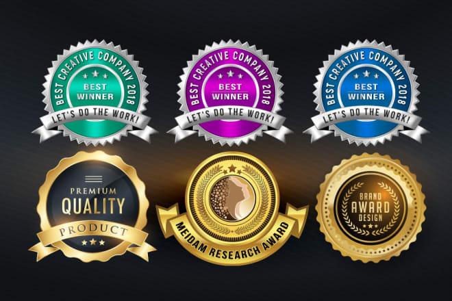 I will design award logo, seal, stamp, web badge