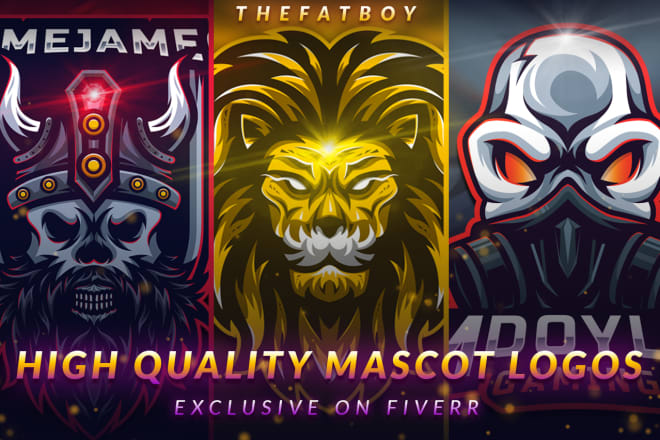 I will design awesome mascot logo for youtube, twitch, esport team, and streamer