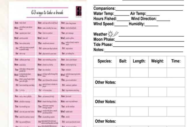 I will design custom planner, calendar, journal or habit tracker