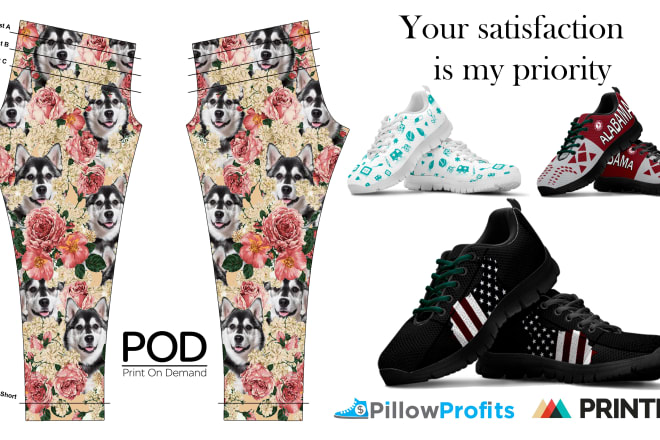 I will design custom, trendy leggings, and shoes