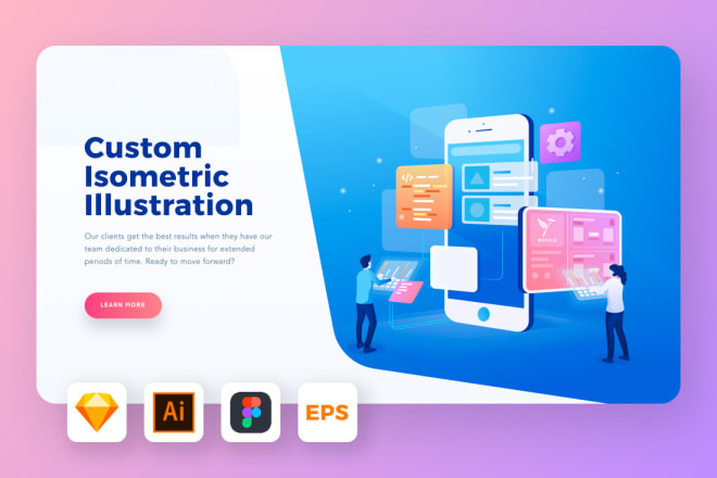I will design isometric vector illustration for your website and app