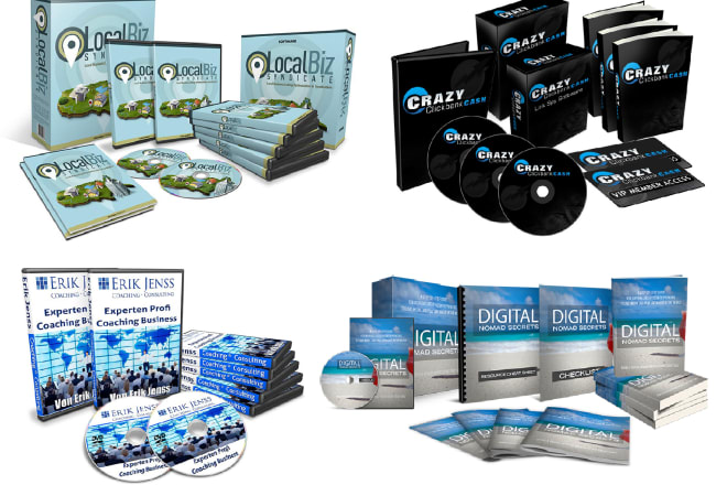 I will design online course ecover of 3d flat screens, book cover, box, ebook bundle