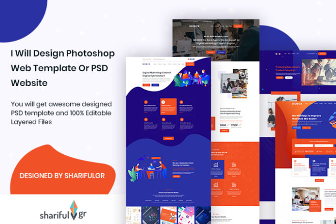 I will design photoshop web template or PSD website