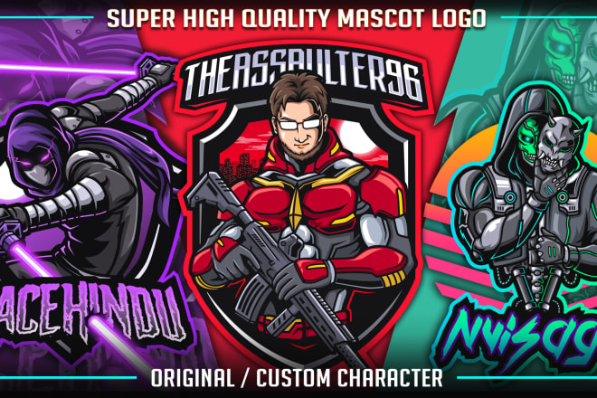 I will design professional mascot logo for esports, youtube, twitch