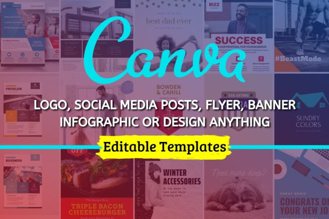 I will design social media posts, logo and editable canva templates