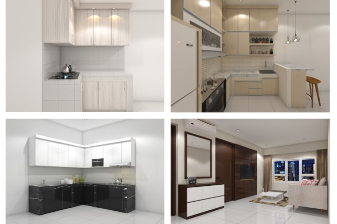 I will do 3d interior design and rendering with sketchup in 24 hour