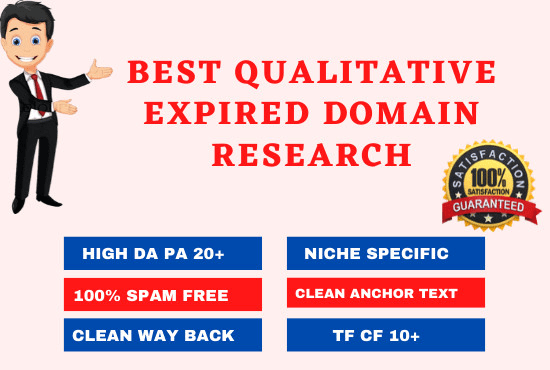 I will do best qualitative expired domain research for both general and specific niche