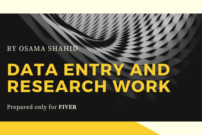 I will do data entry and typing work