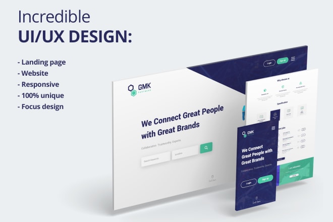 I will do incredible website design or landing page
