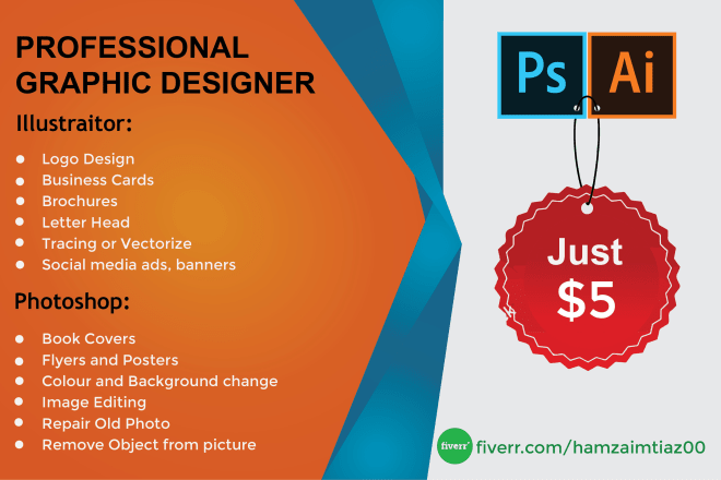 I will do professional graphic designer job using illustrator and photoshop