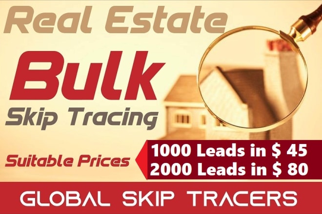 I will do real estate skip tracing in bulk