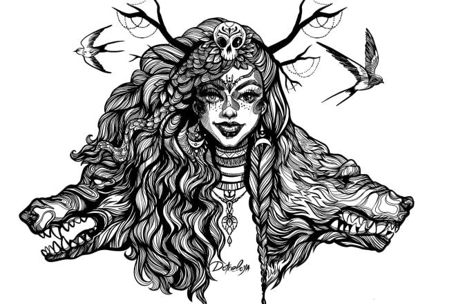 I will do unique hand drawn illustrations