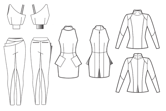 I will draw fashion technical cad drawing