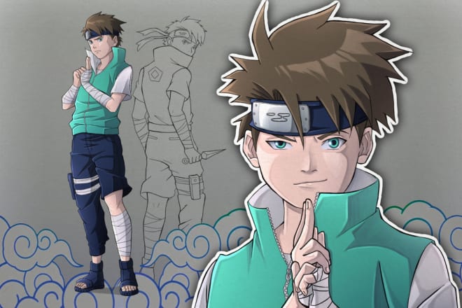 I will draw you in naruto manga anime style