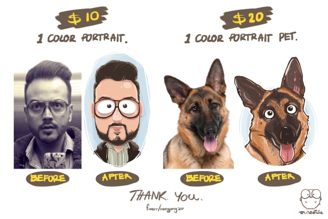 I will draw you or your pet portrait in my big eyes style